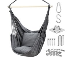 Hangstoel Cocoon / Egg Chair met Standaard – Inclusief Kussens – Binnen & Buiten – Draagkracht 150 kg – Comfortabele Hangstoel voor Slaapkamer & Tuin