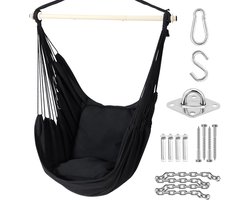 Hangstoel Cocoon / Egg Chair met Standaard – Inclusief Kussens – Binnen & Buiten – Draagkracht 150 kg – Comfortabele Hangstoel voor Slaapkamer & Tuin