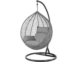 Hangstoel Ei Stoel met Frame Grijs - Comfortabele Schommelstoel tot 125 kg