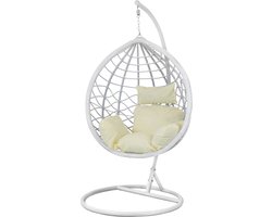 Hangstoel - ei stoel met frame - tot 125 kg - wit beige