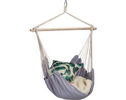hangstoel - grote hangmatstoel - binnen & buiten - 150 kg - katoen & hout - kinderen - volwassenen