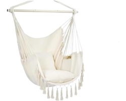 Hangstoel - Hangmatstoel Schommelstoel - Ontspannen in Huis - Zachte Comfortabele Zitting - Niet Gespecificeerd - Licht Beige