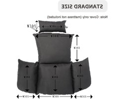 Hangstoel Kussenhoes - Vervangend Kussen Rotan - Buiten Ontspannen - Waterdichte Stof - 50 x 60 cm - Wit