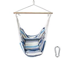 Hangstoel Lombok met 2 Kussens - Comfortabele Schommelstoel voor Binnen en Buiten - Max 240 kg - Verkrijgbaar in Groen of Blauw