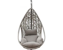 Hangstoel Mona relax Sand met Grijs Kussen zonder standaard