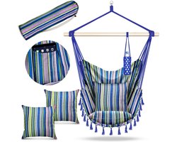 Hangstoel - Schommelstoel Buiten - Ontspannen Buiten - Inclusief 2 Kussens - 150 kg Draaglast - Multicolor