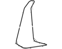 Hangstoel Standaard met Voetstuk - voor Hangstoelen - Zonder Stoel - Hangstoelbeugel - voor Hangschommel, Schommelstoelen, Tuinmeubelen, Egg Chair - tot 150 kg - 133 x 116 x 195/230 cm - Zwart