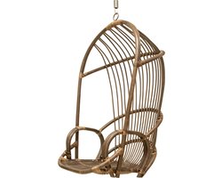 Hangstoelen - hangstoel The Vintage donker rotan - ergonomisch - draagkracht 200 kg - geschikt voor lange mensen - natuurlijk rotan - gebruik binnenshuis
