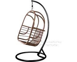 Hangstoelen | Stoelen | Hangstoel Donker Rotan The Vibe | Standaard Zwart