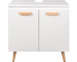 Hanimo Wastafel Meubel - Badkamer Kastje Onder Wastafel - Wastafelonderkasten - Wastafel Onderkast Met Uitsparing - 60X40X60,5cm - Wit