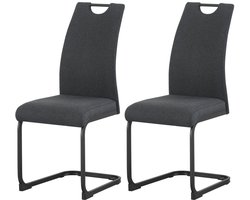 Hanna stoel set van 2 in antraciet - Moderne design fauteuils - 43cm