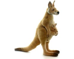 Hansa Kangaroo met baby 43 cm. (art. 3642)