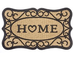 Hanse Home Deurmat Kokos & Rubber 45x75cm - Antislip Buitenmat voor Vuilvangers, Natuurlijk voor Binnen en Buiten, Deurmat Home Heart Kokosvezel Weerbestendige Kokosmat voor Entree & Buitenruimte