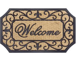 Hanse Home Deurmat Kokos & Rubber 45x75cm - Antislip Buitenmat voor Vuilvangers, Natuurlijk, voor Binnen en Buiten, Welkom Deurmat Kokosvezel Weerbestendige Kokosmat voor Entree & Buitenruimte