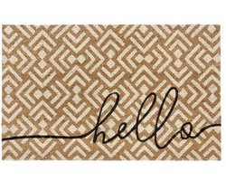 Hanse Home Kokos Deurmat voor Binnen 45x75cm – Buitendeurmat Kokosmat Vuilvangermat Welkom Design Weerbestendig, Antislip voor Entree & Beschutte Buitenruimte – Natuurlijk