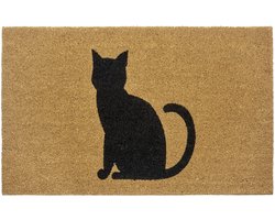 Hanse Home Kokos Deurmat voor Binnen 45x75cm – Deurmat Kokos Mat Vuilvanger Mat Kattenmotief, Antislip voor Entree & Overdekte Buitenruimte – Natuurlijk