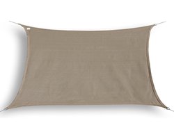 hanSe® Schaduwdoek Rechthoek Waterdoorlatend 3,5x4,5 m Zonnedoek Taupe