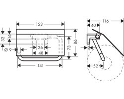 Hansgrohe Addstoris closetrolhouder met klep mat wit