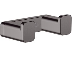 Hansgrohe AddStoris Q handdoekhaak dubbel - geborsteld zwart chroom (antraciet)