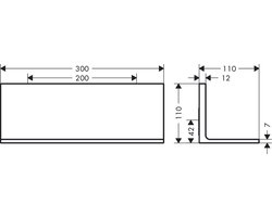 hansgrohe AXOR Universal Rechthoekig rek, metaal, lengte 300mm, 42644950