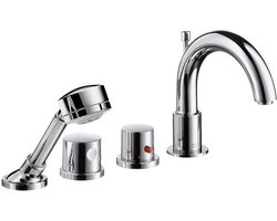 Hansgrohe AXOR Uno afbouwdeel voor 4-gats badrandthermostaat (Satinox)
