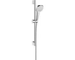Hansgrohe Croma Select E - Doucheset, 3 stralen, stang en slang, EcoSmart 9 l/min, wit/chroom 26581400