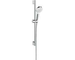 hansgrohe Crometta doucheset Vario EcoSmart met Unica'Croma glijstang 65 cm wit/chroom