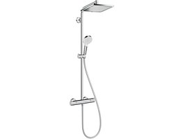 hansgrohe Crometta E - Showerpipe - EcoSmart waterbesparend - 240mm - 1 straalfunctie - Chroom - Met thermostaat