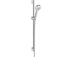 hansgrohe Crometta  Glijstangcombinatie - chroom/ wit - 1 straalsoort - diameter handdouche 100 mm