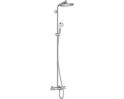 hansgrohe Crometta S - Showerpipe - EcoSmart waterbesparend - 240mm - 1 straalfunctie - Chroom - Met thermostaat