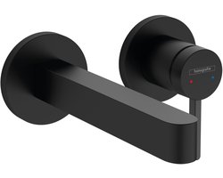 hansgrohe Finoris - Inbouw Wastafelmengkraan - Ééngreeps bediening - Met afvoerplug - 168mm - Mat Zwart