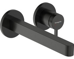 hansgrohe Finoris - Inbouw Wastafelmengkraan - Ééngreeps bediening - Met afvoerplug - 228mm - Brushed Black Chrome