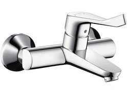 Hansgrohe Focus Care opbouw wandkraan met koppelingen met verlengde greep 12.1cm EcoSmart chroom