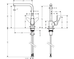 hansgrohe Focus M41 - Keukenmengkraan - Ééngreeps bediening - 280mm - RVS