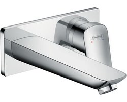 hansgrohe Logis ééngreeps wastafelmengkraan - Inbouw - Afbouwdeel - Chroom - Voorsprong uitloop 195 mm