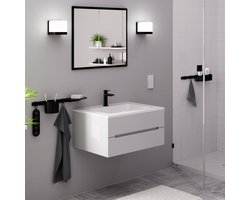 hansgrohe Logis Fine - Wastafelmengkraan - Ééngreeps bediening - CoolStart energiebesparend - Zonder waste - 110mm - Mat Zwart