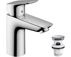 hansgrohe Logis - Wastafelmengkraan - Ééngreeps bediening - Met afvoerplug - 100mm - Chroom