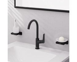 hansgrohe Logis - Wastafelmengkraan - Ééngreeps bediening - Zonder waste - 210mm - Draaibare uitloop - Mat Zwart