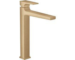 Hansgrohe Metropol 1-gats wastafelkraan 260 met push open waste met voorsprong vaste uitloop 20.4cm brushed bronze
