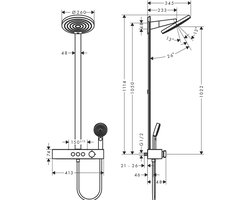 Hansgrohe Pulsify S regendoucheset – 26 cm hoofddouche – vaste douchehouder – brons geborsteld