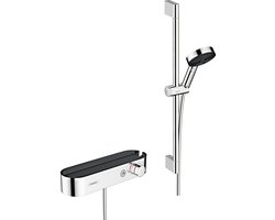 hansgrohe Pulsify Select S doucheset 105 3jet Activation met handdouche, thermostaat, glijstang 65cm, schuifstuk en doucheslang chroom