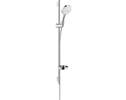hansgrohe Raindance Select S doucheset 120 3jet met Unica'S Puro glijstang 90 cm en zeepschaal wit/chroom