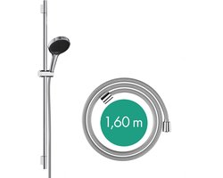 Hansgrohe Rainfinity glijstangset m. 130 3jet handdouche 90cm m. push schuifstuk en doucheslang 160cm chroom