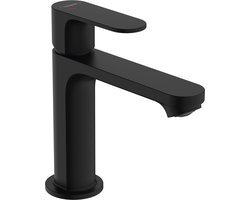 hansgrohe Rebris S - Wastafelmengkraan - Ééngreeps bediening - CoolStart energiebesparend - EcoSmart+ waterbesparend - Met trekwaste - 110mm maat - Mat Zwart