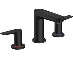 Hansgrohe Talis E 3-gats wastafelkraan met waste mat zwart