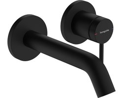hansgrohe Tecturis S - Inbouw Wastafelkraan - voor wandmontage - Ééngreeps bediening - 16,5 cm uitloop - Mat Zwart