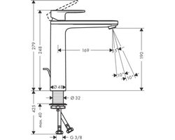 Hansgrohe Vernis Blend - Wastafelkraan incl. afvoergarnituur, EcoSmart, chroom 71572000