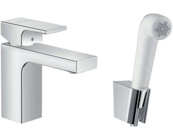 Hansgrohe Vernis Shape - Wastafelkraan met handdouche Bidette, chroom 71216000