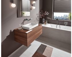 Hansgrohe Vivenis - Inbouw wastafelkraan, met afvoer, 2-gats installatie, EcoSmart, geborsteld zwart chroom 75050340