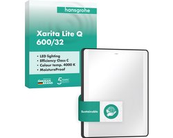 Hansgrohe Xarita Lite Q - Spiegel met LED-verlichting, 70x60 cm, mat zwart 54962670
